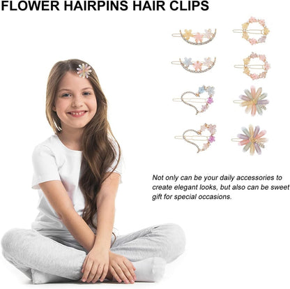 AM1030 Bridal Metal Hairpins Flower Hair Clip for Girls &  Womens - 1 Pcs