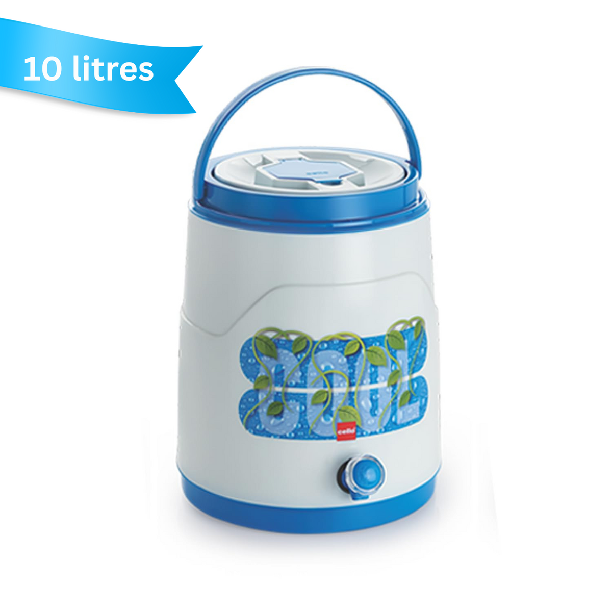 AM5160 Cello Fountain Plastic PU Insulated Water Jug 10 litres, Blue | Leak Resistant | Wide Mouth for Cleaning | BPA Free | Easy to Carry | Ideal for Travel, Picnic, Homes, Offices, Shops & Clinics