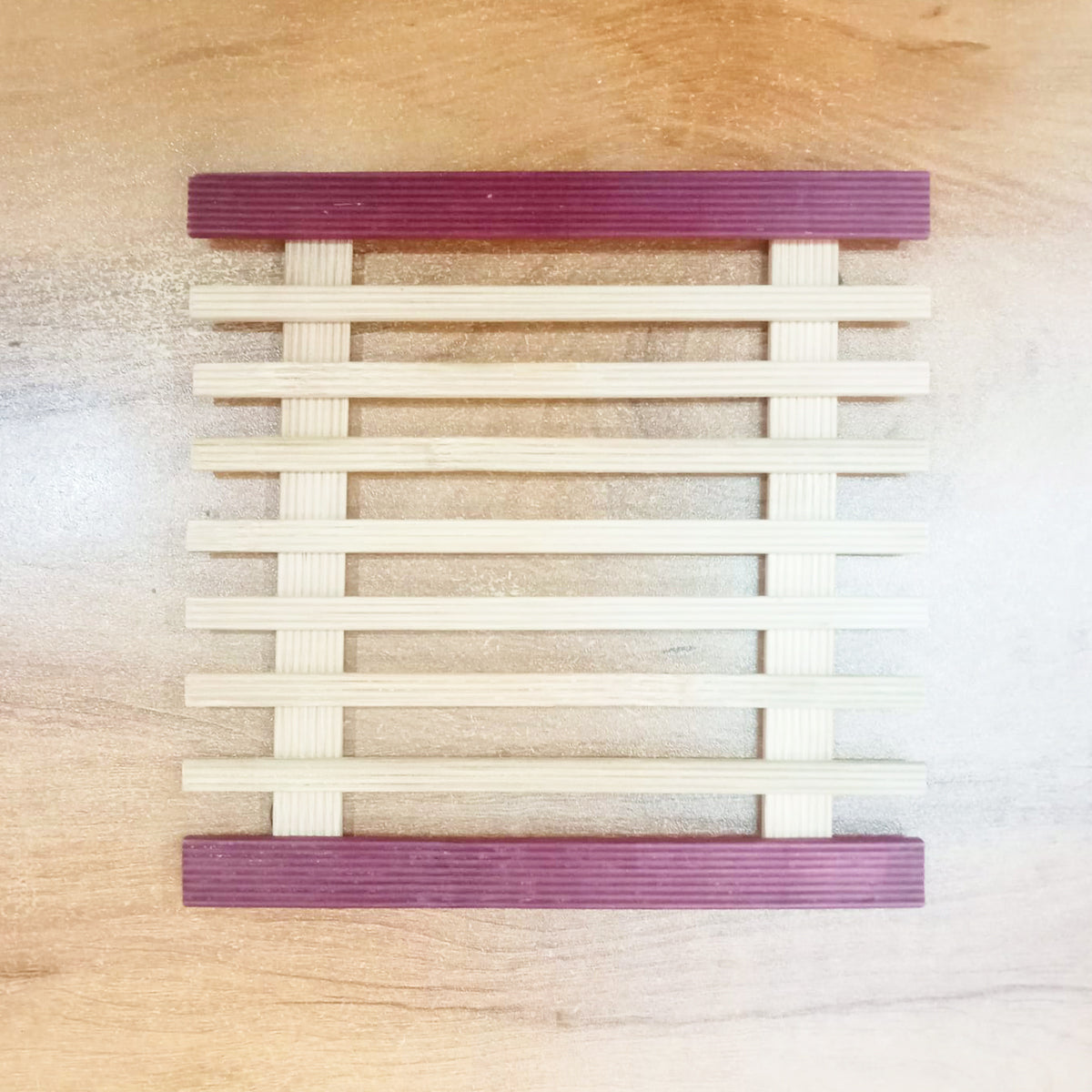 AM5727 Multi-Design Wooden Heat Insulation Place Mat Non-Slip Anti-Scalding Table Pad - (Pack of 1pc)