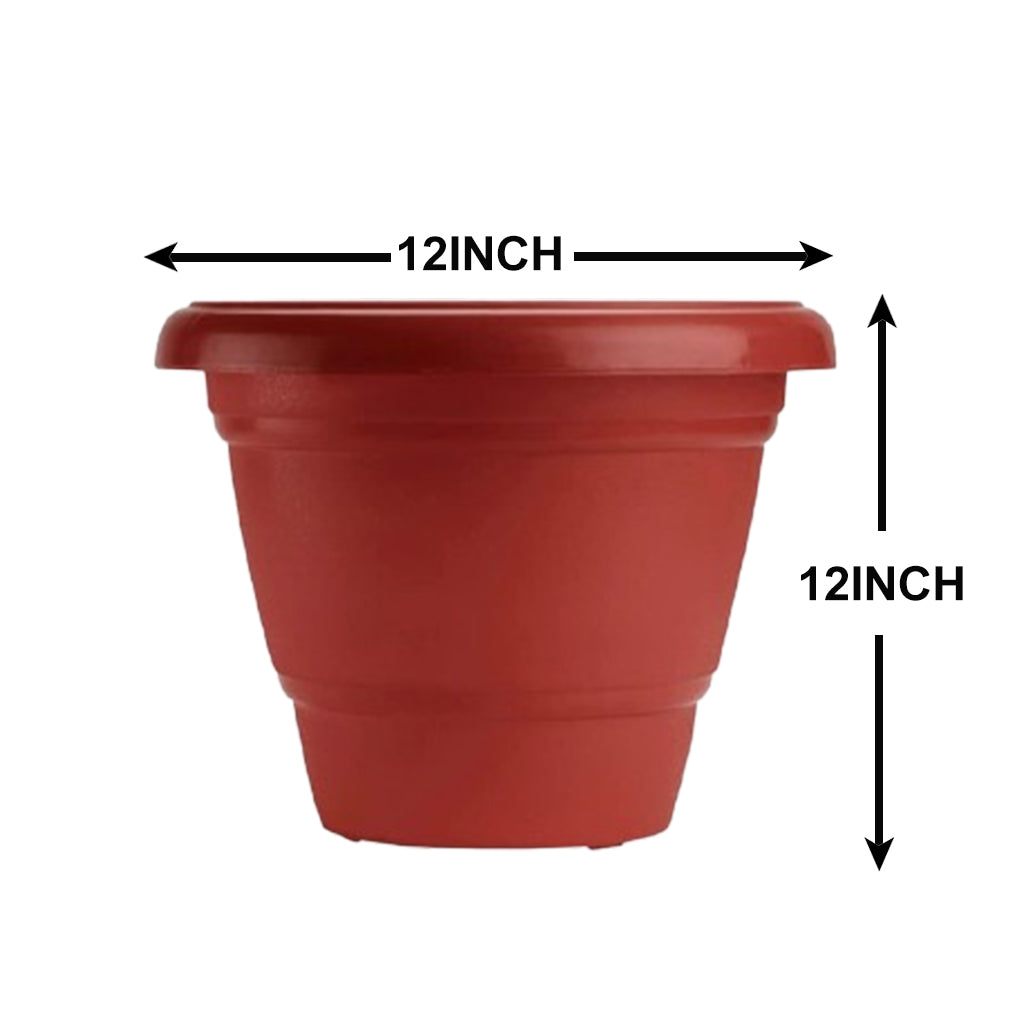 AM0809 Deep Virgin Plastic Round Planter 12 inch