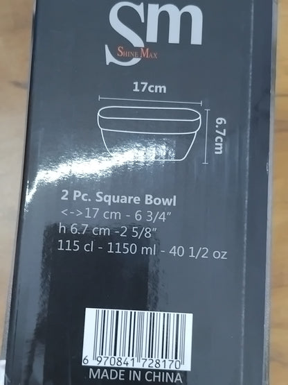 AM3737 Shine Max The Precious Series Square 1150ml Glass Bowl Set of 2 (SMB2015)-LXW132-4
