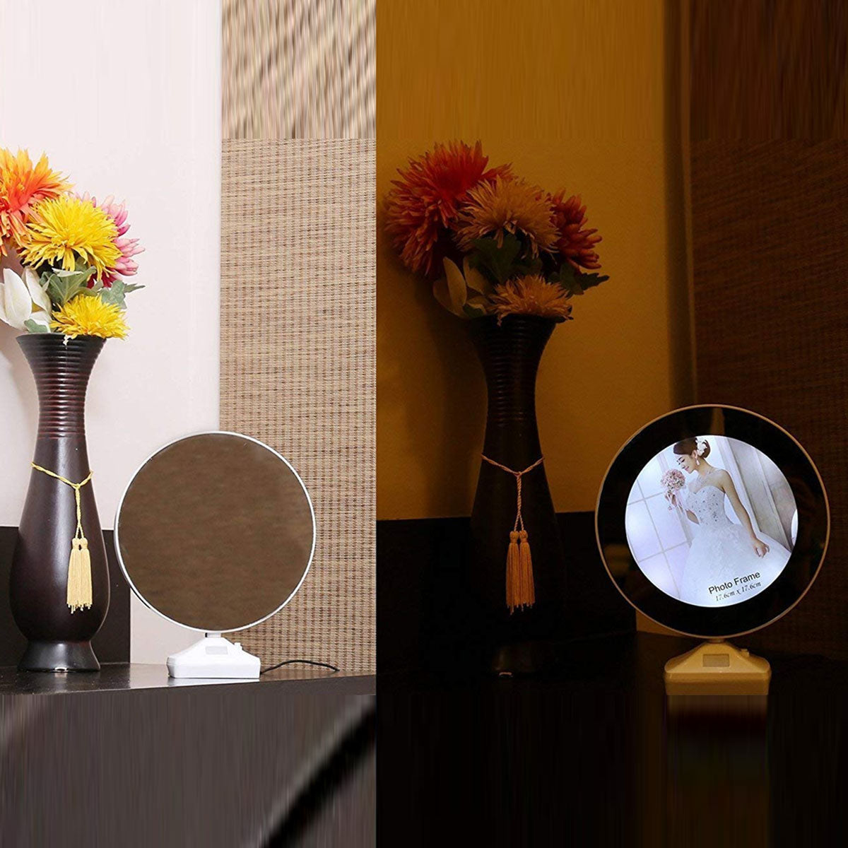 AM6267 Round Magic Mirror Photo Frame