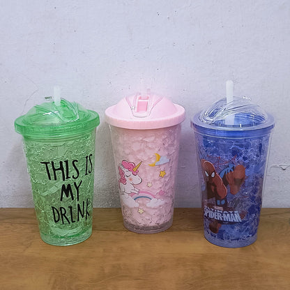 AM5347 Tumbler Cups with Lid and Straw Multi-Color 1pc