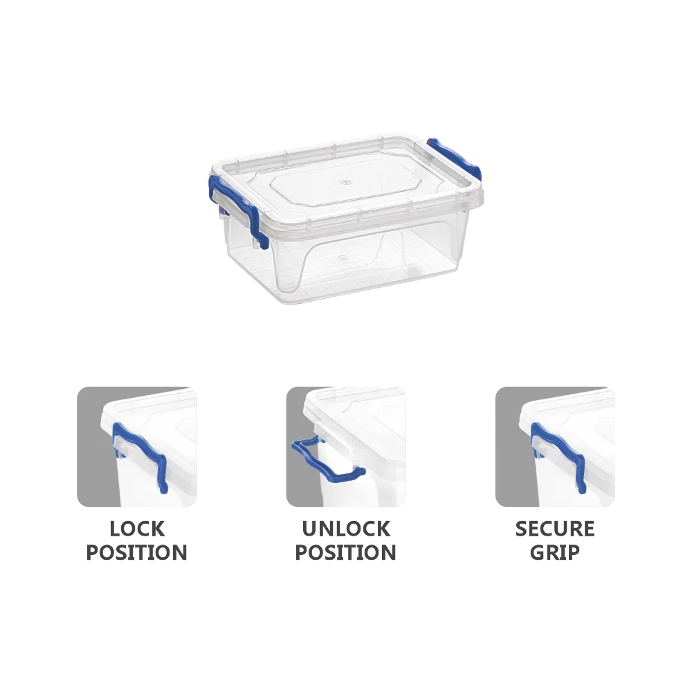 AM2487 Joyo 202 Plastic Multi Storage Box 1.2Ltrs With Lid & Handle Assorted 1 Piece