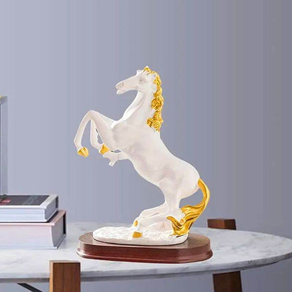 AM5928 Luxury White & Gold Horse Sculpture