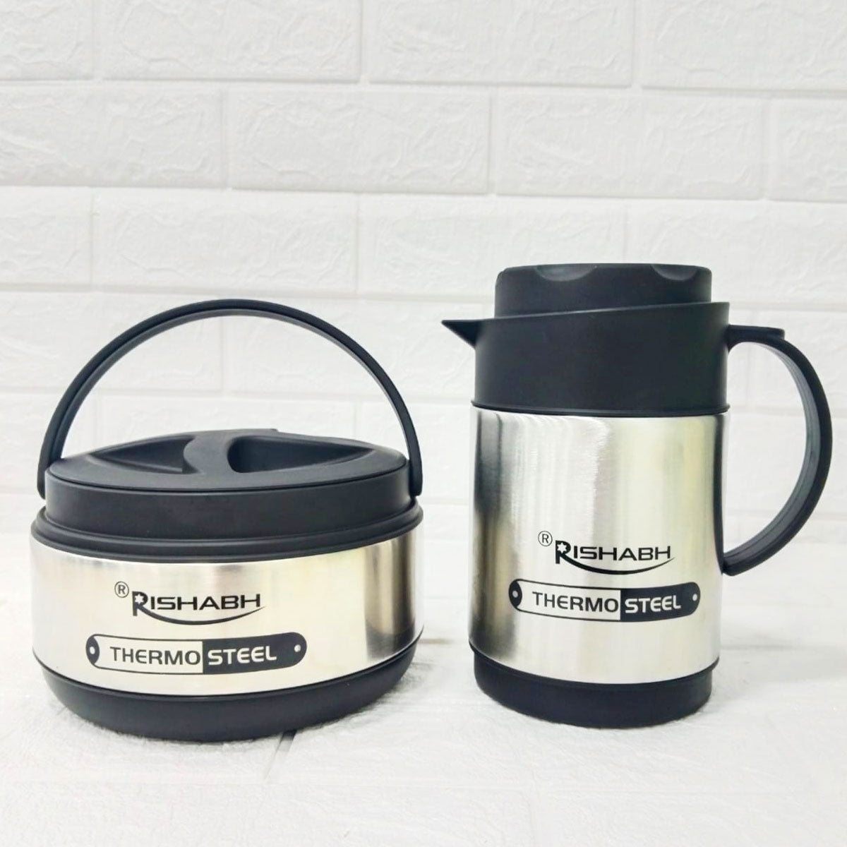 Di0177 Rishabh Classic Milor Thermo Steel casserole & Jug Gift Set - 2 pcs