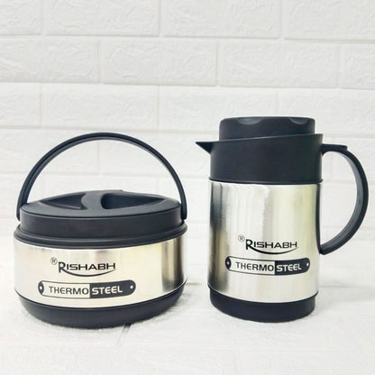 Di0177 Rishabh Classic Milor Thermo Steel casserole & Jug Gift Set - 2 pcs
