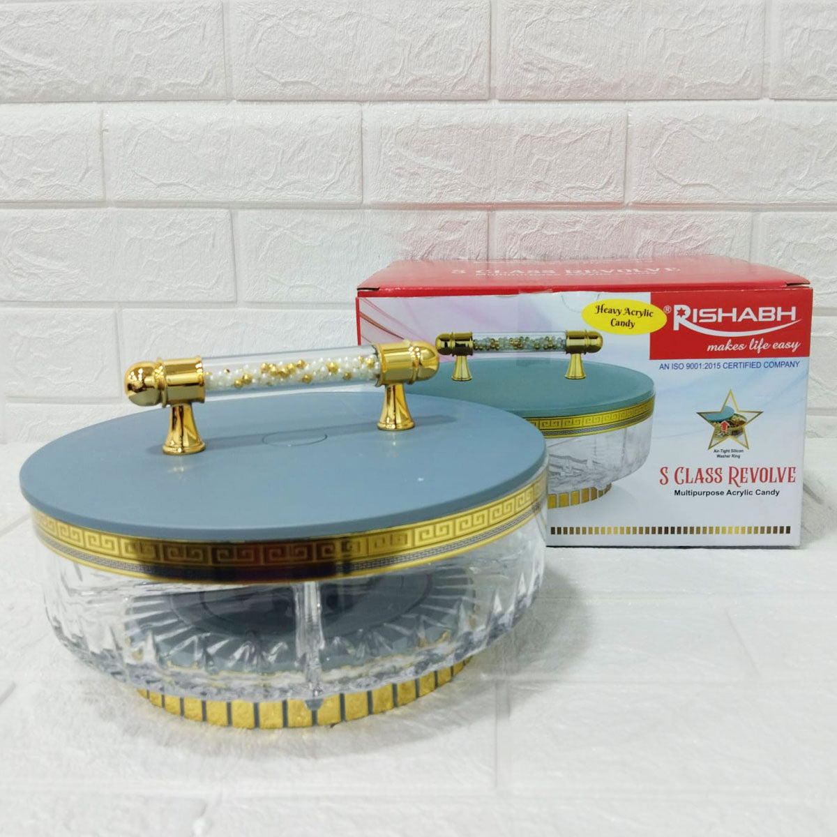 Di0187 Rishabh S Class Revolve Multipurpose Acrylic Candy & Dry Fruit Box