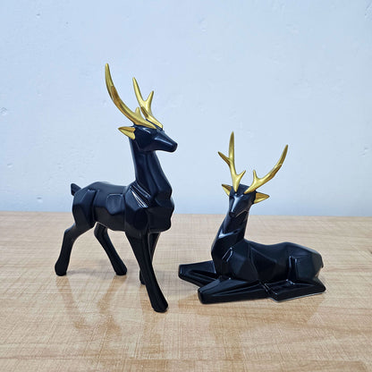 AM5936 Modern Two Matte Deer Showpiece - Pack of 2