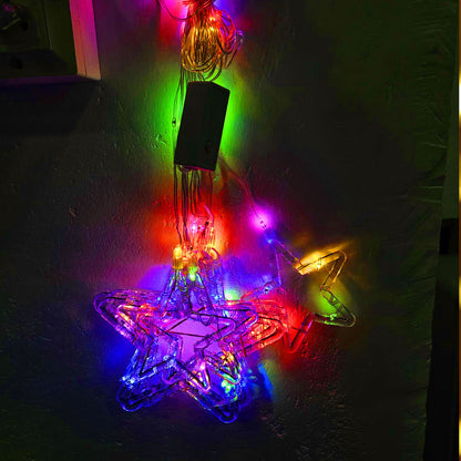Di0067 10 Fairy Stars LED Lights with Flashing Modes - 5x5 (Multicolour)