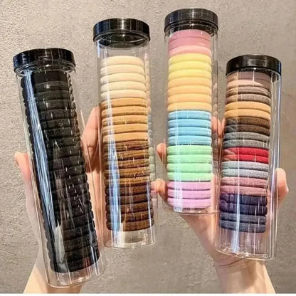 AM1216 24Pcs Hair Ties Rubber Band Jar Tube , Pain-Free Hair Ties
