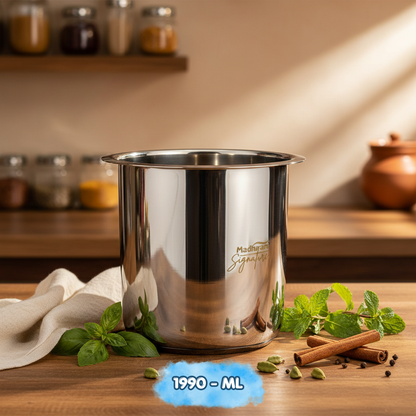 AM7588 Madhuram Signature 1990ml Stainless Steel Multipurpose Deep Boiler Container (15x13x13 cm)