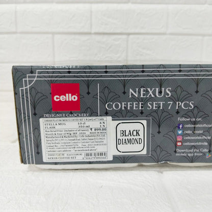 Di0209 Cello Designer Crockery Nexus Coffee Set – 7 Pieces (Black Diamond)