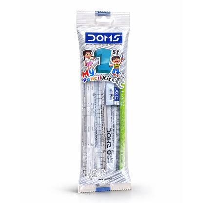 AM6773 DOMS My First Pencil Kit | 1 Pencil, 1 Eraser, 1 Scale, 1 Sharpener