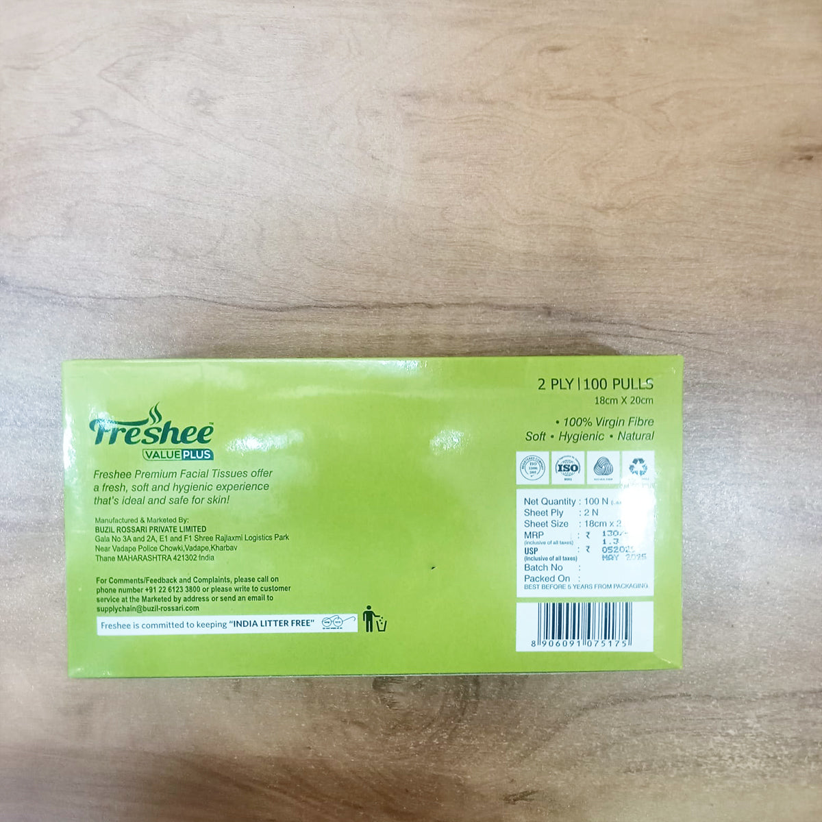 AM5725 Freshee 100 Sheets 2 Ply Facial Tissue Paper Box (Pack Of 1, 18cmx20cm)