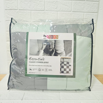 Di0017 Welspun Essentials Classic Corner Single Bed Quilt - 1.52mtr x 2.28mtr