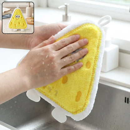 A06903 Cartoon Microfiber Hanging Hand Towel Quick Dry Kitchen Wipe Cloth (1 Pc)