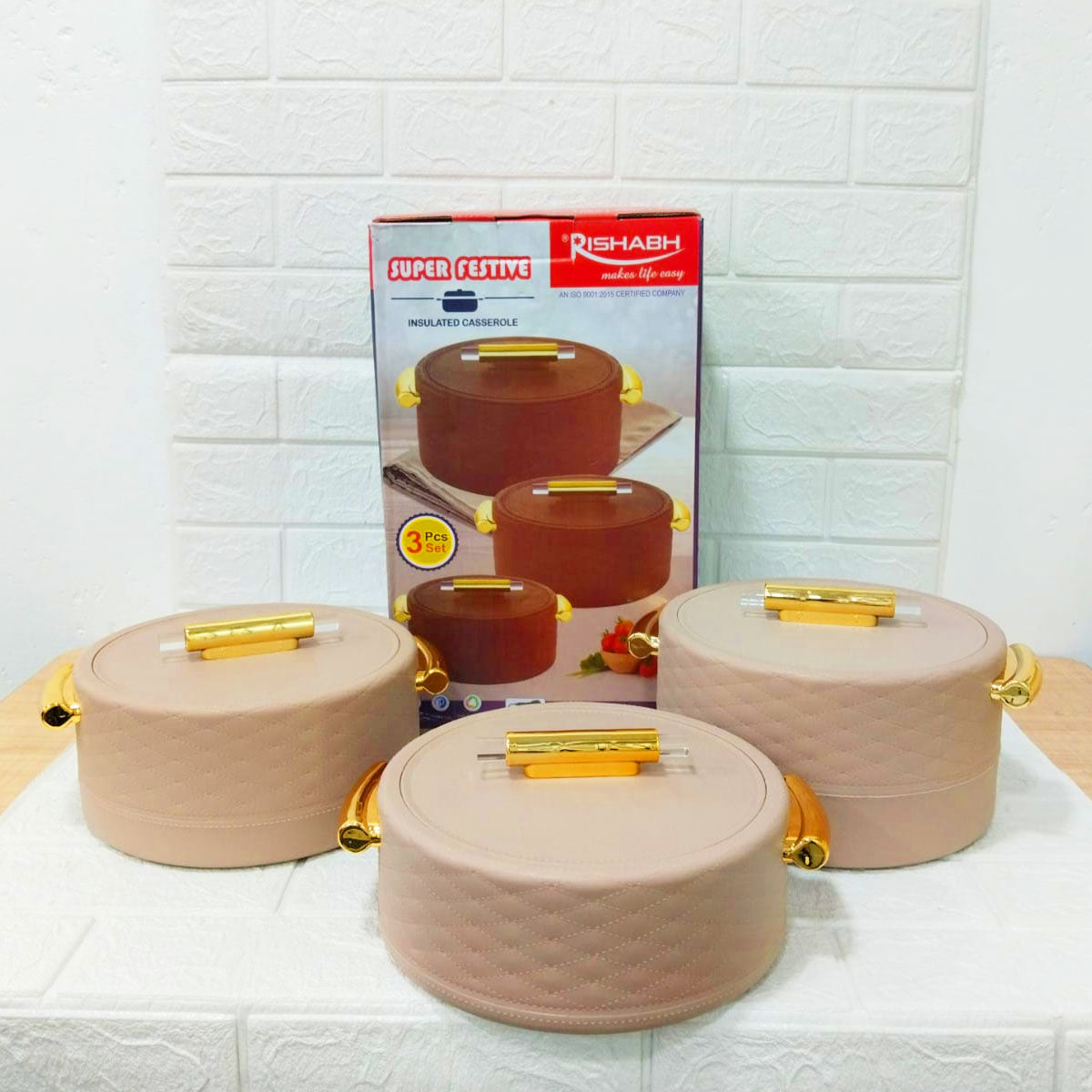 Di0267 Rishabh Super Festive 3-Piece Insulated Casserole Set