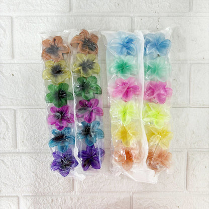 AM6398 Mix Jelly Flower Mini Hair Claw Clip for Women and Girls - Small (1pc)
