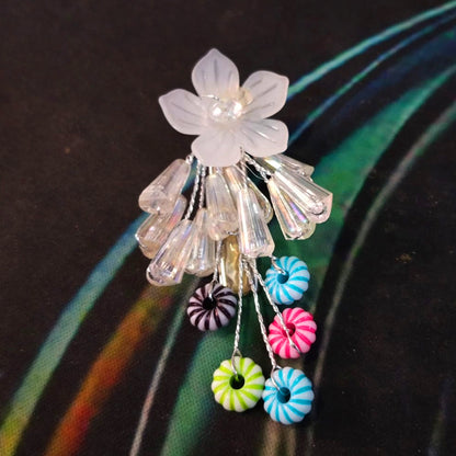 AM5870 Crystal Flower and Candy Bead Hair Clip For women