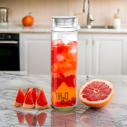 AM0665 CELLO PREMIUM H2O Glass Fridge Water Bottle with Plastic Cap 920ml