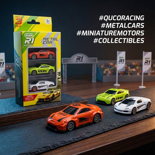 AM7809 Die-Cast Metal Toy Car Set (Pack of 3, Multicolor)