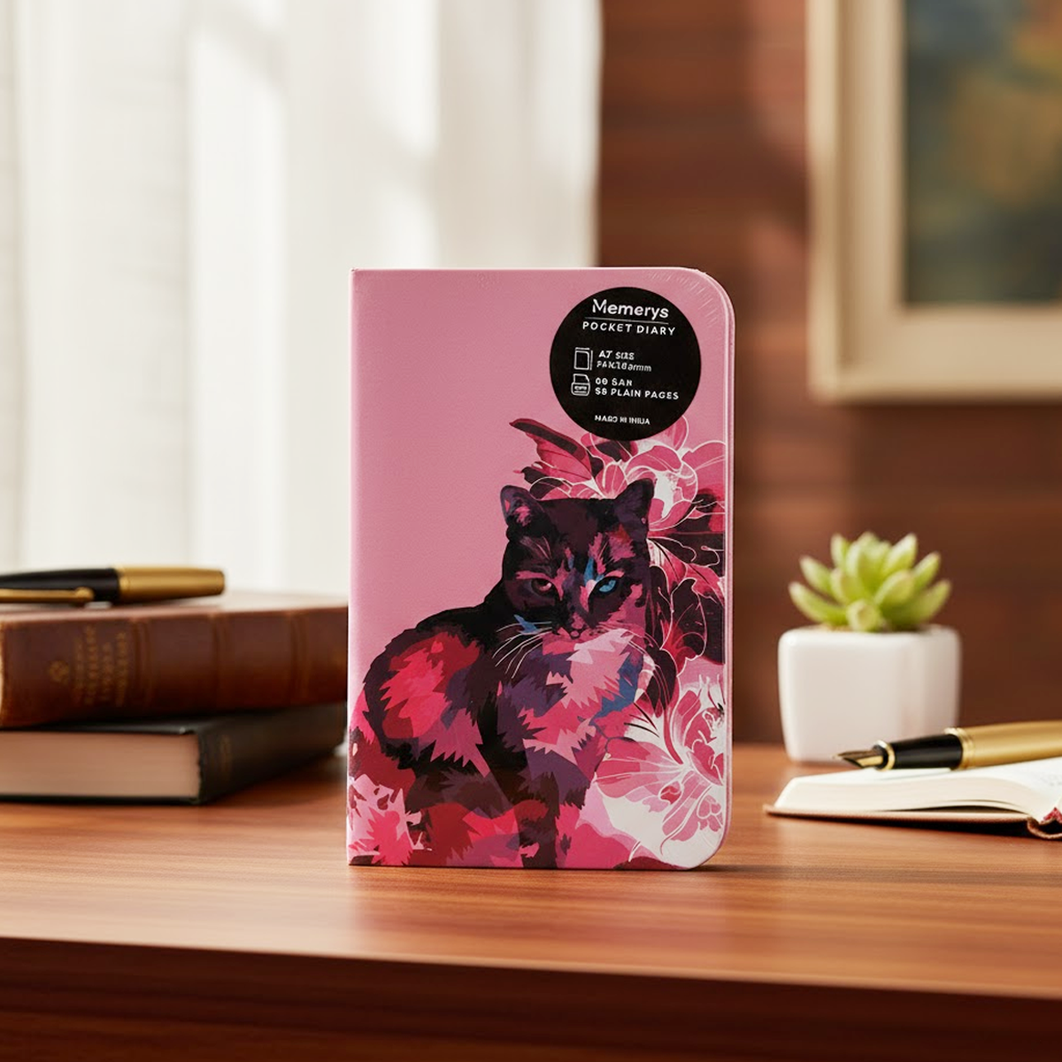 AM6643 Mix-Design Printed A7 Pocket Diary - 96 Plain Pages - 1pc