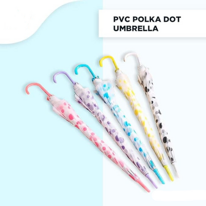AM5494 Transparent Clear Polka-Dot Lightweight, Porable & Anti-UV Umbrella Multicolour 1 pc