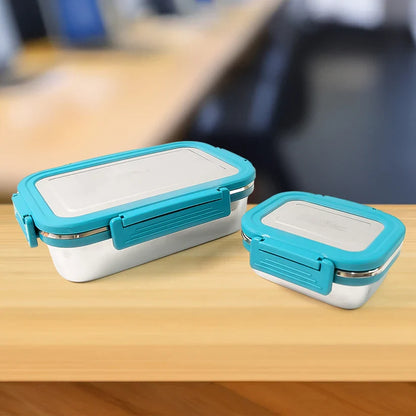 11525 Apex Jerry Lunch Box Premium Stainless Steel Food Container (2 Pc / 700+200 ML Approx)