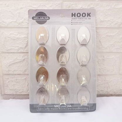 AM2168 Best Statinless Steel Hook 12Pcs Steel Silver Hooks for Wall Hanging, Kitchen, Bathroom