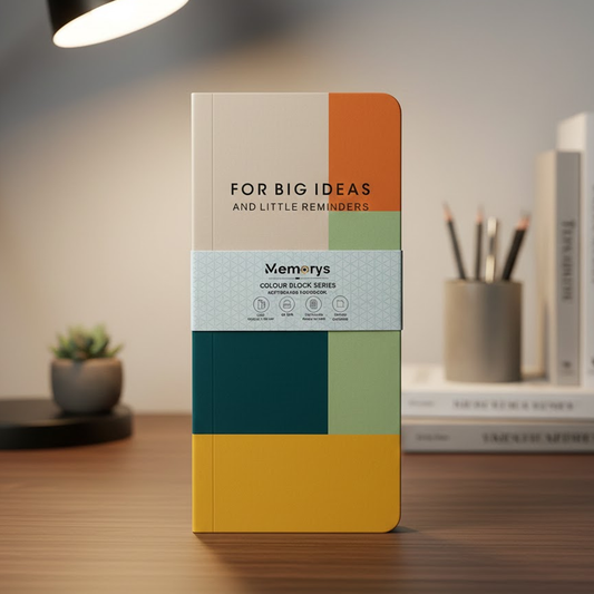 AM6626 Mix-Design Colour Block Series Softbound Notebook (8x3.75 Inches) - 1pc