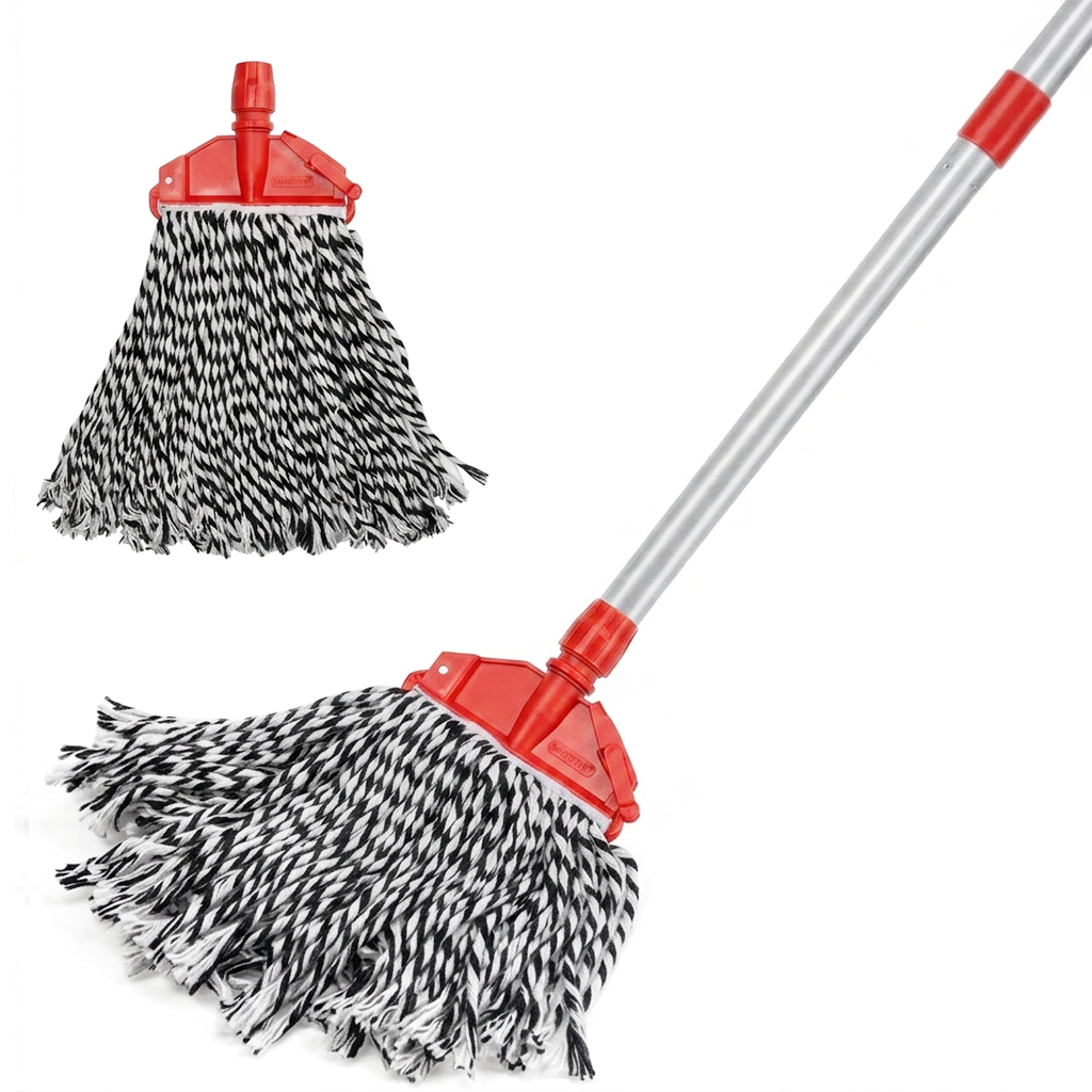 AM7813 MG Heavy Duty 9-Inch Clip & Fit Cotton Mop Refill - Black