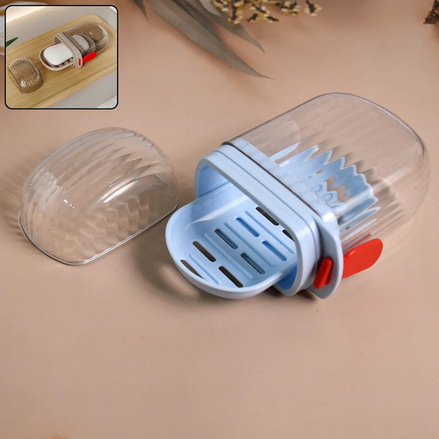 19273 Multifunctional Soap Box with Drain Tray and Lock Clip, Sabudani (1 Pc)
