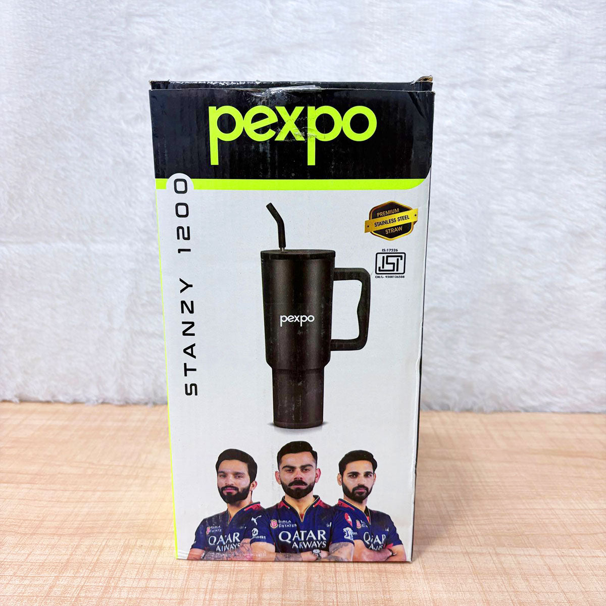AM6486 Pexpo Stanzy Premium Stainless Steel Tumbler with Straw (1200 ml)
