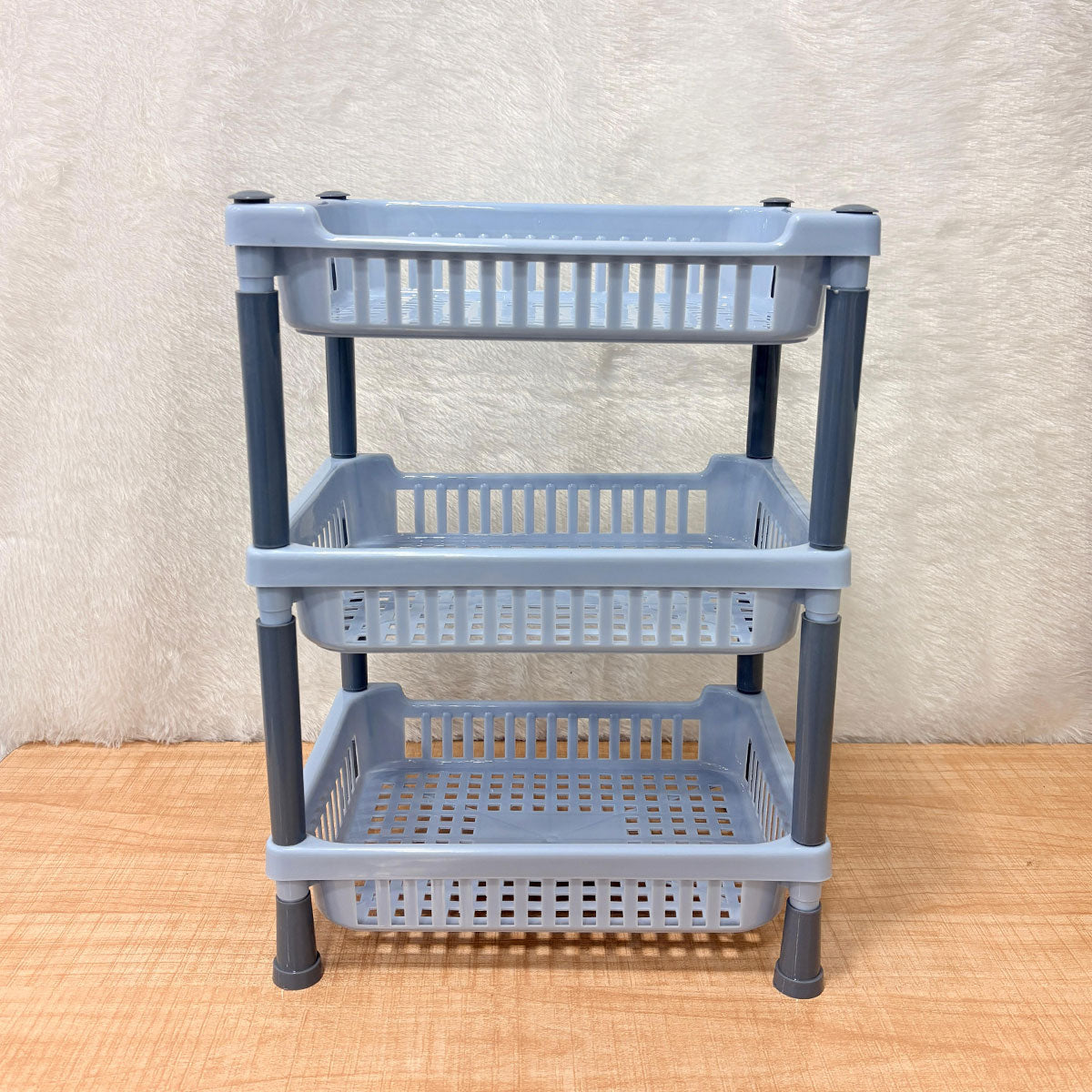 AM6521 Multi-Purpose 3-Layer Plastic Kitchen Storage Rack - (Pack of 1)