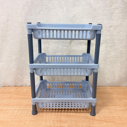 AM6521 Multi-Purpose 3-Layer Plastic Kitchen Storage Rack - (Pack of 1)