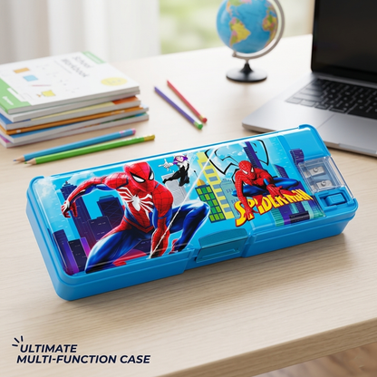 AM7379 Spider-Man Multi-Functional Pencil Case with LED Reading Lamp & Sharpener