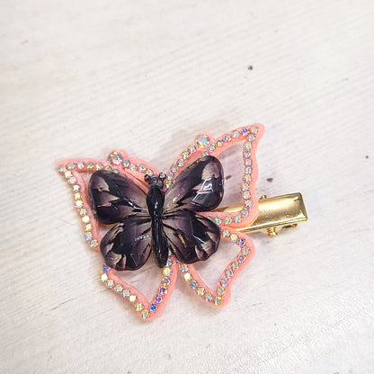 AM5428 Butterfly Hair clips with Flower and Butterfly Design 1pc