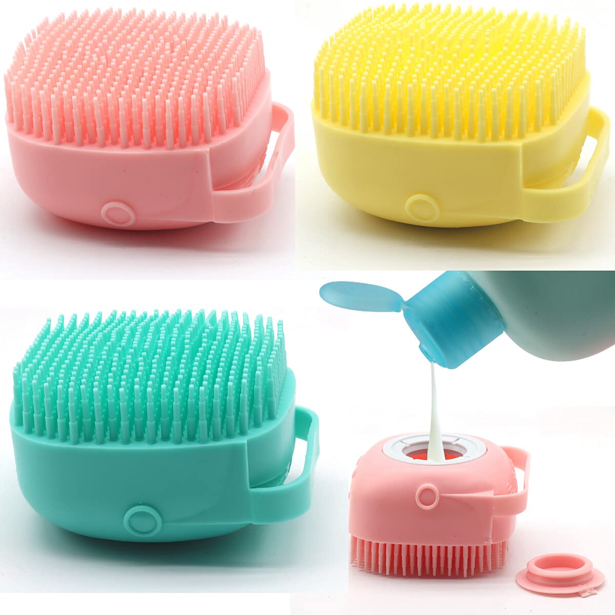 AM7476 Silicone Brush Body Scrubber with Soap Dispenser