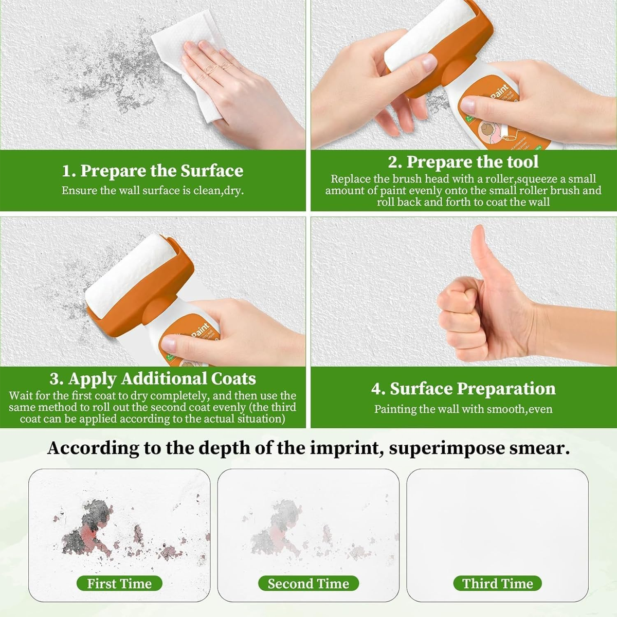 AM6862 Ashile Wall Facing Roller Paint-Traceless Wall Repair Paste(500g)
