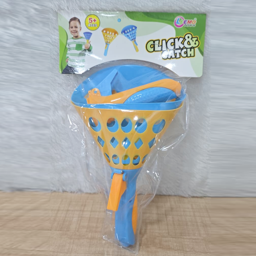 AM6430 Click and Catch Twin Ball Launcher Game with 3 Balls Indoor Outdoor Toy Set