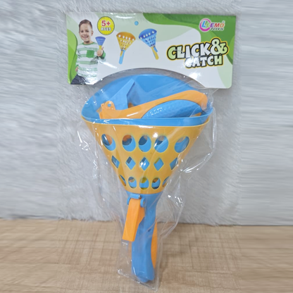 AM6430 Click and Catch Twin Ball Launcher Game with 3 Balls Indoor Outdoor Toy Set