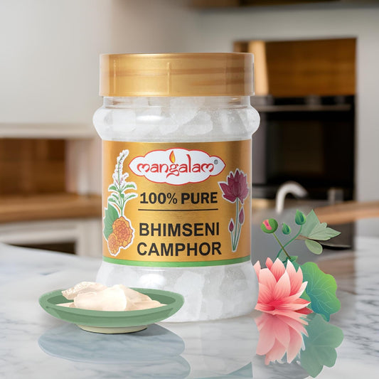 3853 MANGALAM Bhimseni Camphor chunk 100g Jar - Pack Of 1
