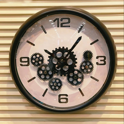 AM5948 Black Gear Wall Clock with Industrial Design