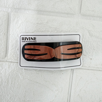 AM6385 Elegant Brown & Black Geometric Design Hair Clip / Snap Hair Barrette