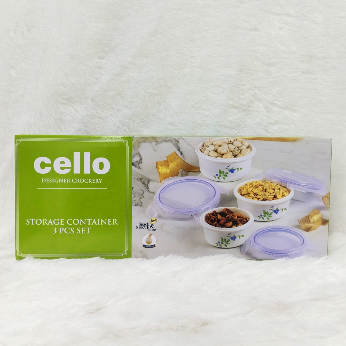 Di0371 Cello Marble-Out Storage Container Set – 3 Pcs