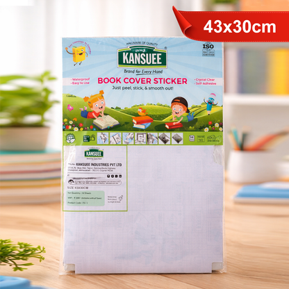 AM7195 Kansuee Crystal Clear Book Cover Stickers (10 Sheets) – 43x30cm