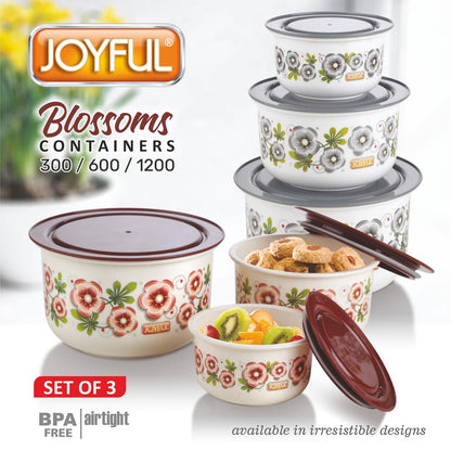 3084 Joyful Blossoms Container 300 / 600 / 1200ml Set of 3