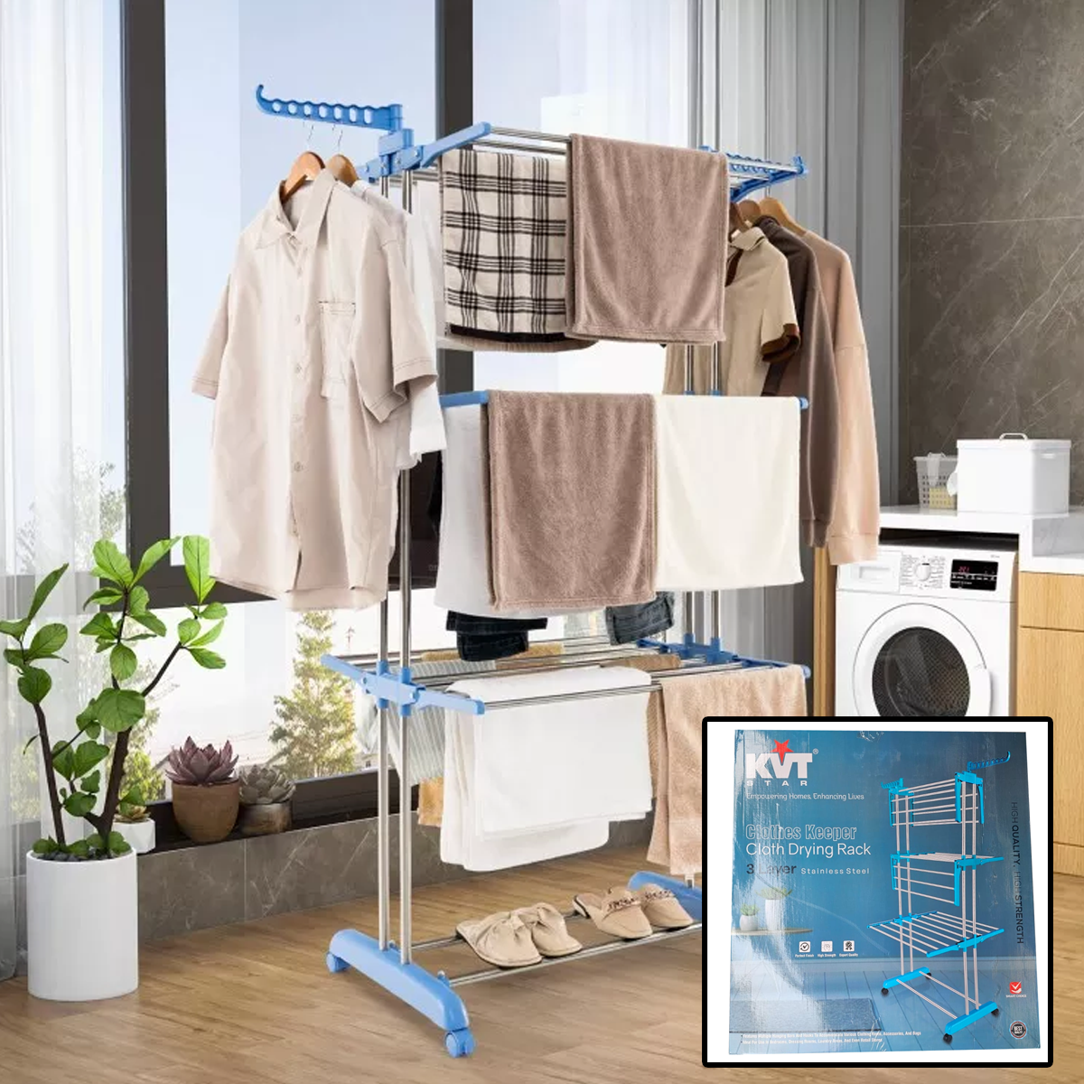 AM0781 KVT Cloth Drying Stand Stainless Steel