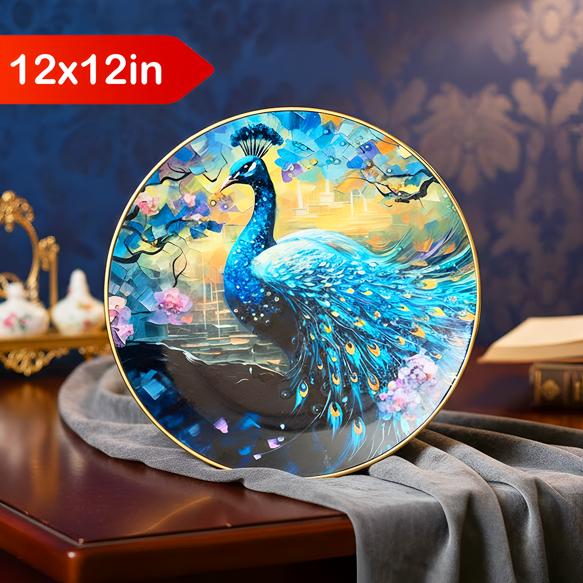 TM0139 Mix Pattern Premium Decorative Wall Round Frames - 12x12inch (Pack of 1)